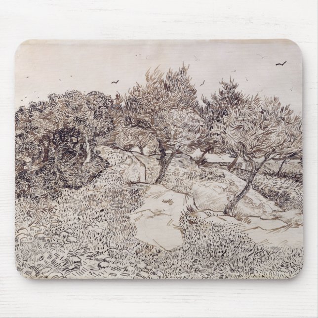 Tapis De Souris Vincent van Gogh | les oliviers (Devant)