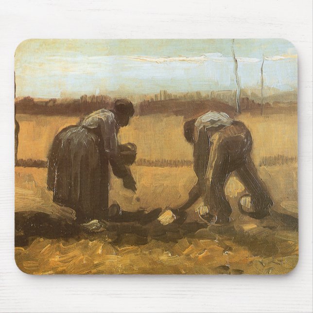 Tapis De Souris Vincent van Gogh - Les paysans plantent des pommes (Devant)
