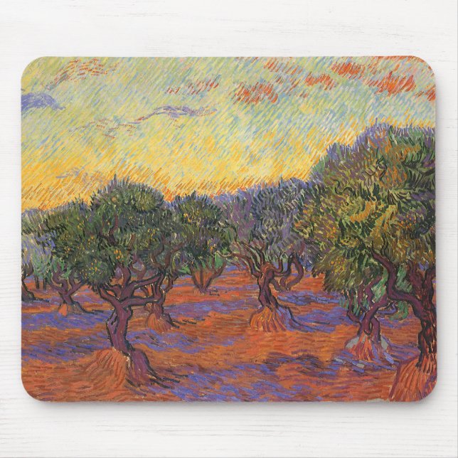 Tapis De Souris Vincent van Gogh - Olive Grove, Orange Sky (Devant)