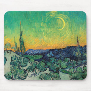 Tapis De Souris Vincent van Gogh - Paysage Lune avec couple