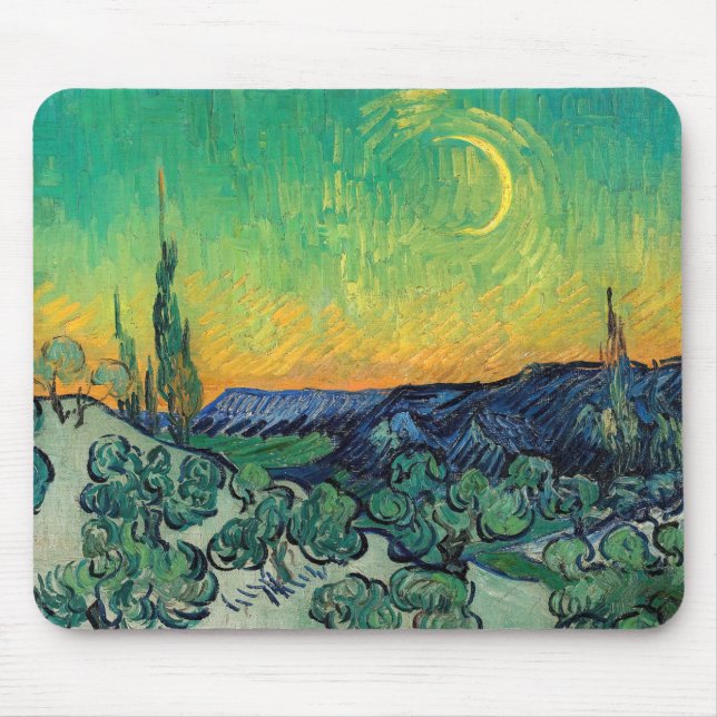 Tapis De Souris Vincent van Gogh - Paysage Lune avec couple (Devant)
