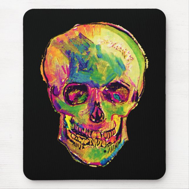 Tapis De Souris Vincent Van Gogh - Pop Art Halloween Crâne (Devant)