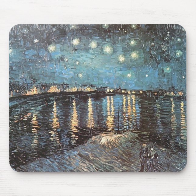 Tapis De Souris Vincent van Gogh - Starlight au-dessus du Rhône (Devant)