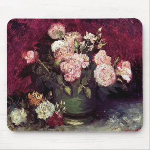 Tapis De Souris Vincent Van Gogh - Vase avec Pivoines & Roses