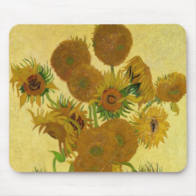 Tapis De Souris Vincent van Gogh - Vase avec quinze tournesols (Devant)