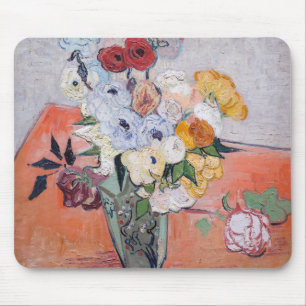 Tapis De Souris Vincent van Gogh - Vase avec Roses & Anémones