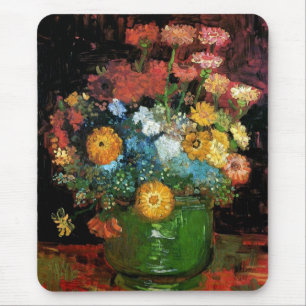 Tapis De Souris Vincent Van Gogh - Vase Avec Zinnias Art