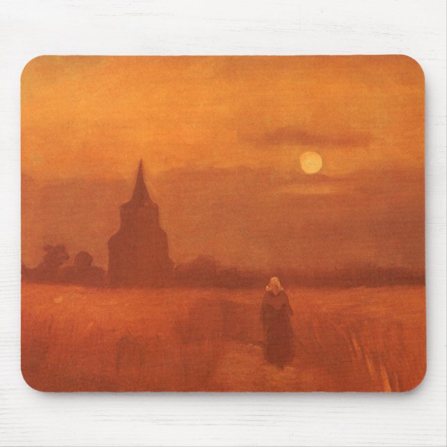 Tapis De Souris Vincent van Gogh - Vieille tour dans les champs (Devant)