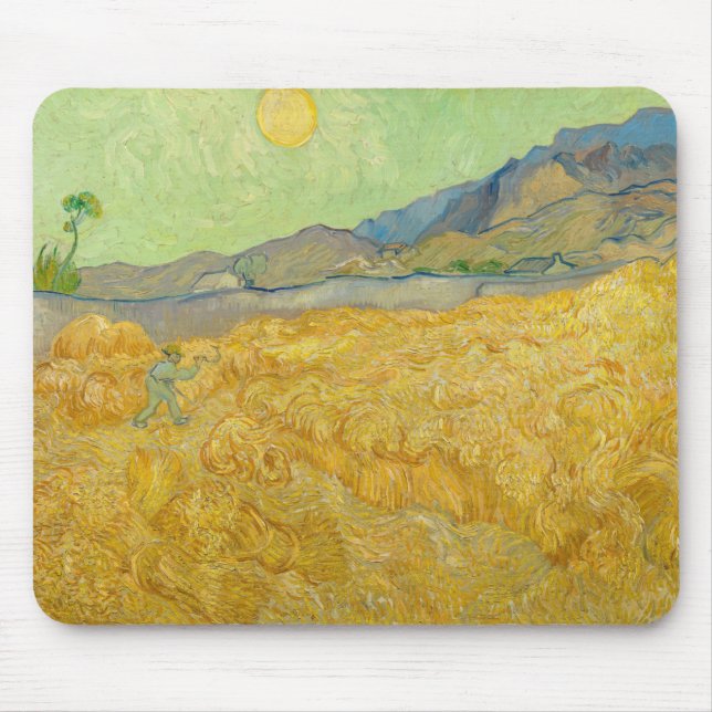 Tapis De Souris Vincent van Gogh - Wheatfield avec une Faucheuse (Devant)