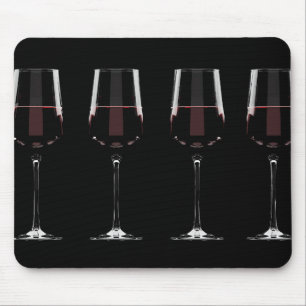 Tapis De Souris Vins avec vin rouge sur noir