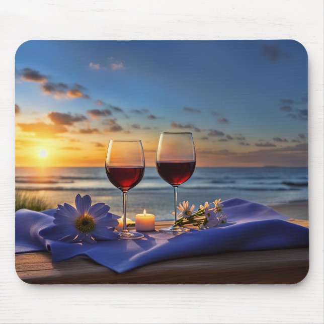 Tapis De Souris Vins sur la plage (Devant)