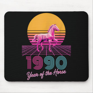 Tapis De Souris Vintage 1990 Année du Cheval Cavalier Lunaire CNY