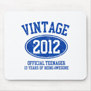 Tapis De Souris Vintage 2012 Adolescent officiel 13e Anniversaire