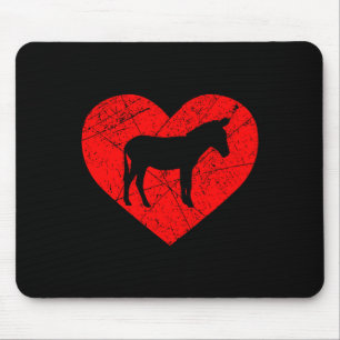 Tapis De Souris Vintage Animal de Ferme Âne Amoureux Cœur Amour Sa