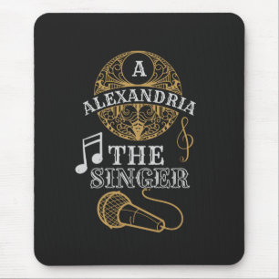 Tapis De Souris Vintage chanteur Monogram drôle microphone de musi
