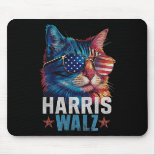 Tapis De Souris Vintage Chat Kamala Harris Tim Wheimer Drapeau uss