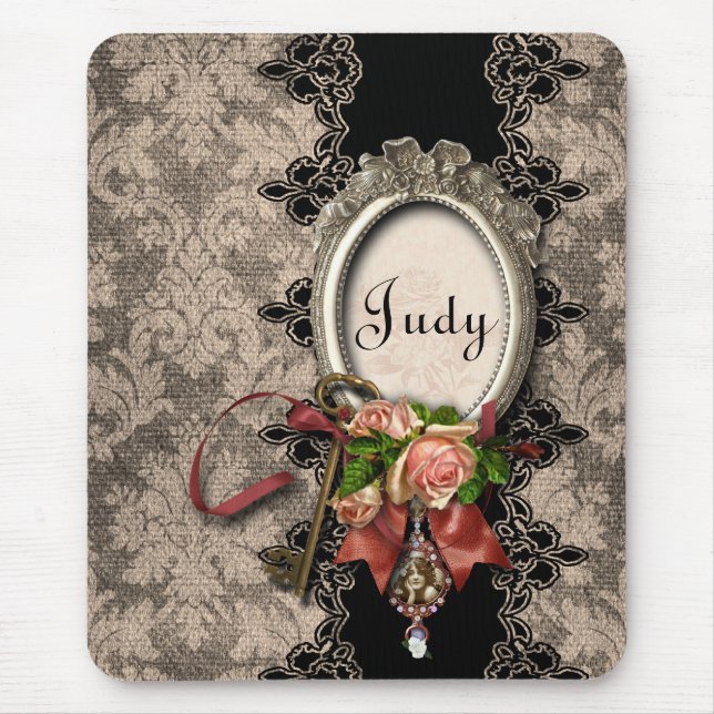 Tapis De Souris Vintage Damask Mousepad (Devant)