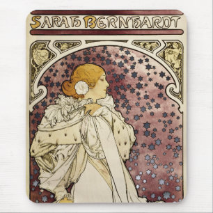 Tapis De Souris Vintage Dame des Camellias par Alphonse Mucha