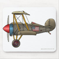 Tapis de souris vintage de biplan d'avion