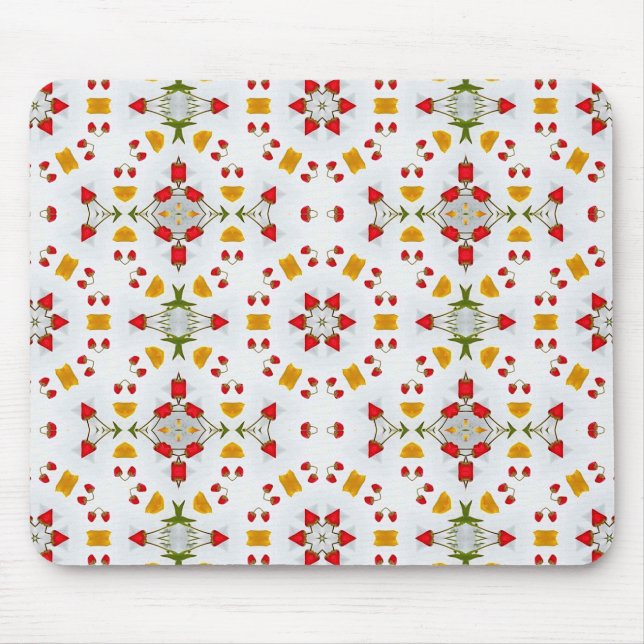 Tapis De Souris Vintage de fleurs du milieu du siècle atomique (Devant)