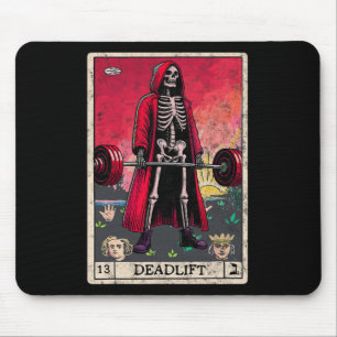 Tapis De Souris Vintage Deadlift Skeleton Halloween Gym plaisanter