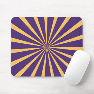 Tapis De Souris Vintage en rayures violet et jaune