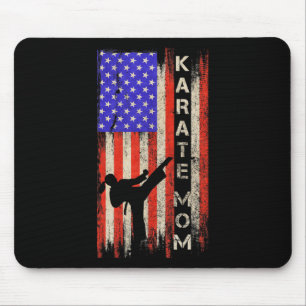 Tapis De Souris Vintage États-Unis Drapeau Karate Maman Karateka S