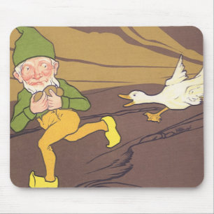 Tapis De Souris Vintage Fable d'Ésope L'oie qui pond l'oeuf d'or