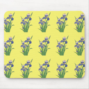 Tapis De Souris Vintage Floral, Purple Spring Garden Fleurs d'Iris