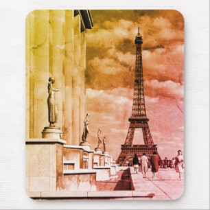 Tapis De Souris Vintage France Paris Tour Eiffel Palais Chaillot
