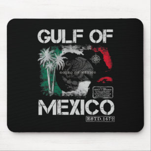 Tapis De Souris Vintage Golfe Du Mexique 1672 Carte Historique Ret