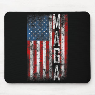 Tapis De Souris Vintage Grunge MAGA American Fun Drapeau Amusant C