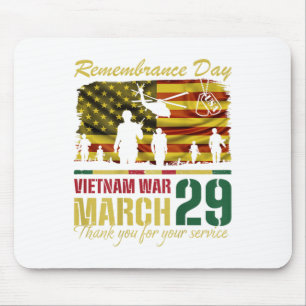 Tapis De Souris Vintage guerre du Vietnam Fier vétéran 29 mars Se 