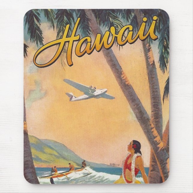 Tapis De Souris Vintage Hawaii Travel (Devant)