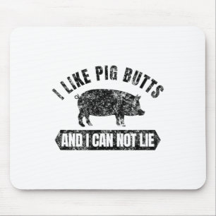 Tapis De Souris Vintage J'Aime Les Boutons De Cochon Et Je Ne Peux