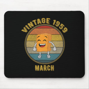 Tapis De Souris Vintage mars 1959 Chicken Nugget Rire en détresse