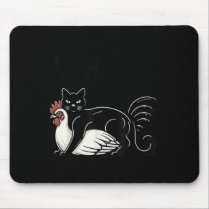 Tapis De Souris Vintage Mème Drôle Cute Kitty Chat Et Poulet Quoi