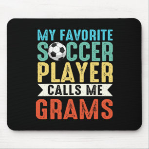Tapis De Souris Vintage Mon Joueur de Foot Favori M'appelle Mamie