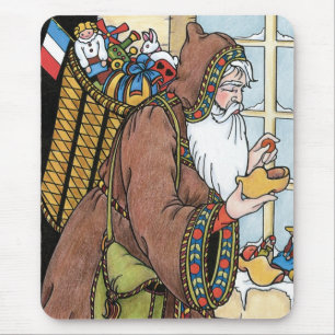 Tapis De Souris Vintage Noël, jouets de Père Noël sabots chaussure