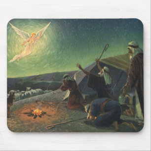 Tapis De Souris Vintage Religion, l'Annonciation aux bergers