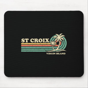 Tapis De Souris Vintage Rétro Vacances d'été Virgin Island St. Cr