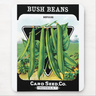 Tapis De Souris Vintage Seed Packet Étiquette Art, Bush Bean Légum