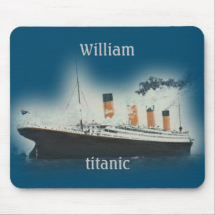Tapis De Souris Vintage Titanic Ocean Liner Boy Nom de la mer Navi