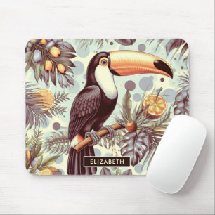 Tapis De Souris Vintage Toucan Tropical Motif