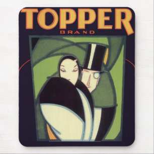Tapis De Souris Vintage Vegetable Topper Label, Art Deco Romance