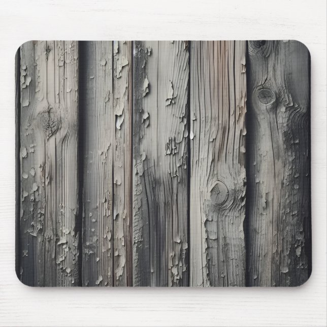 Tapis De Souris Vintage Vieux Bois Gris Texture (Devant)