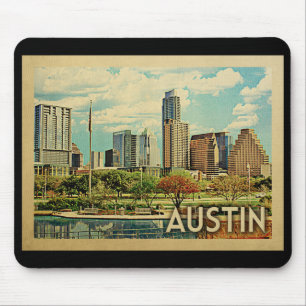 Tapis De Souris Vintage voyage d'Austin le Texas