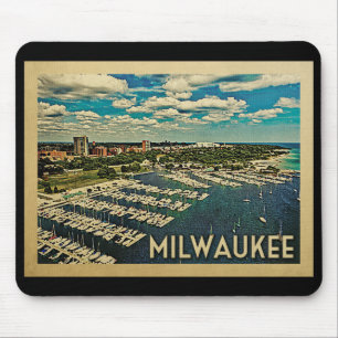 Tapis De Souris Vintage voyage de Milwaukee le Wisconsin