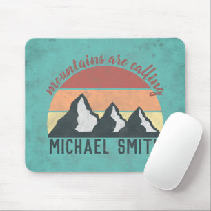 Tapis De Souris Vintages pastels montagnes appellent monogram