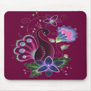 Tapis de souris violet de paon